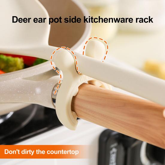 Spatula Holder Spoon Rest Heat Resistance Non-Slip Silicone Pot Spoon Holder Clip Mini Stove Top Spatula Holder