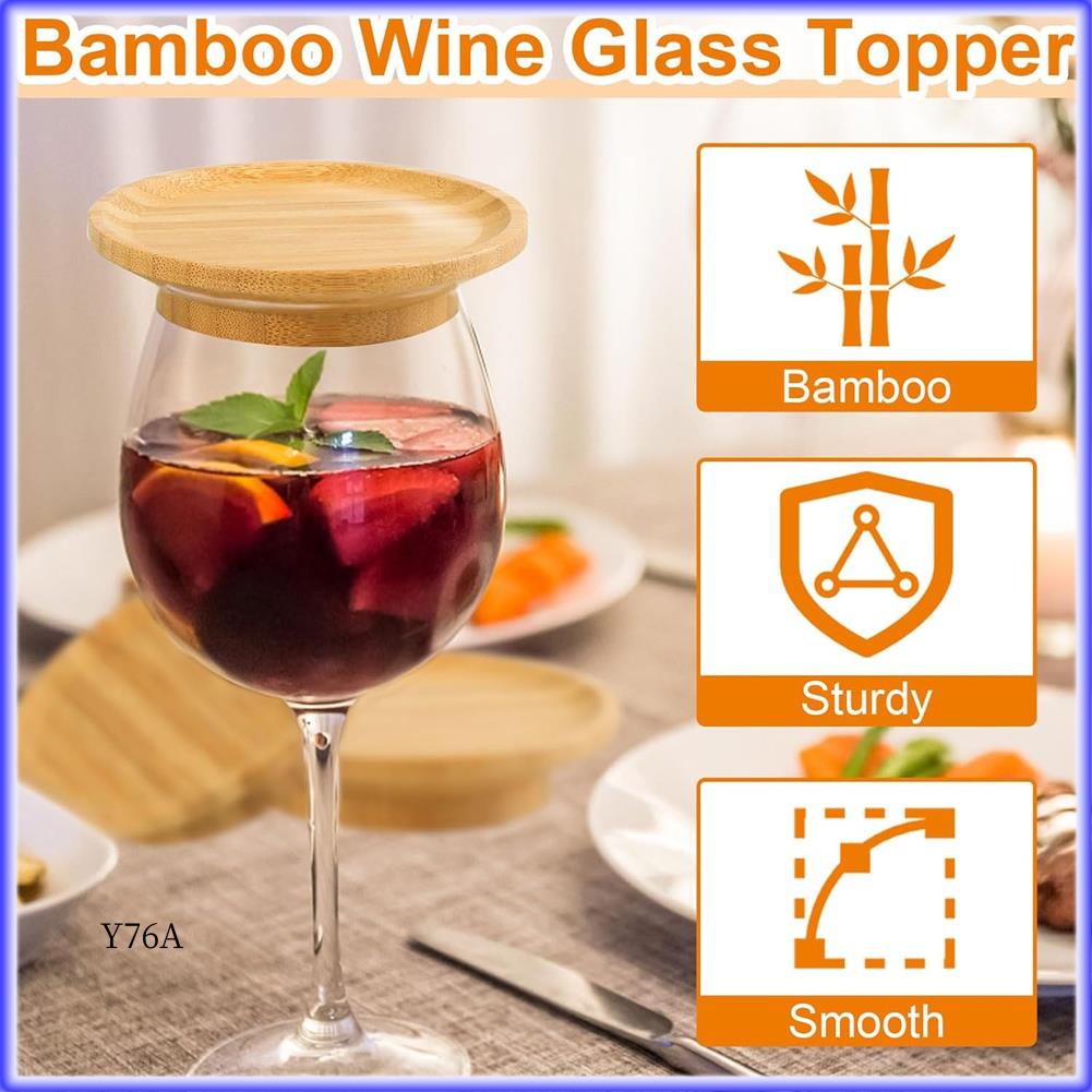 5Pcs Wine Glass Charcuterie Topper, Wine Glass Charcuterie Board Topper, Bamboo Wine Glass Topper For Family Gatherings