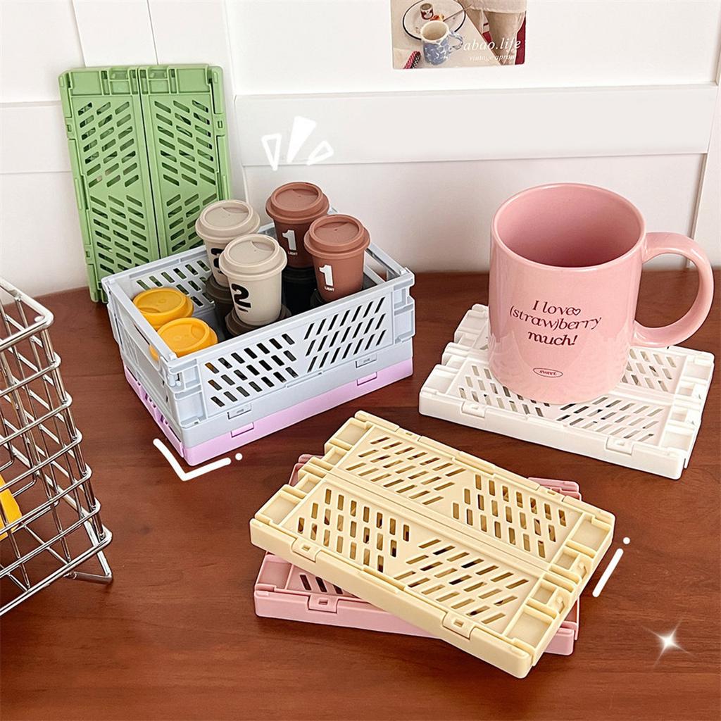 Small Storage Baskets, Plastic Stackable Storage Box Desktop Storage Organizers