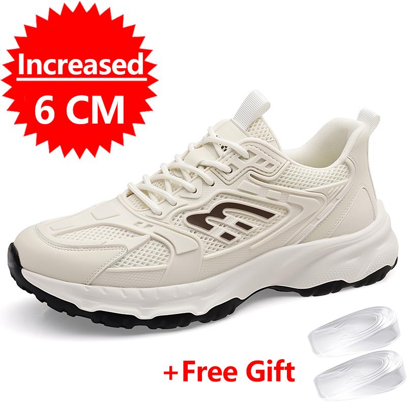 

Fashion New Men s Height Increase Shoes Lightweight Anti slip Running Shoes Invisible Height Increase Shoes 6CM Breathable Mesh Sneakers 44
