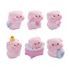 6Pcs Cartoon Bathing Pig Resin Miniature Figurines For DIY Enthusiasts Desktop Display Car Dashboard Decorative Ornaments
