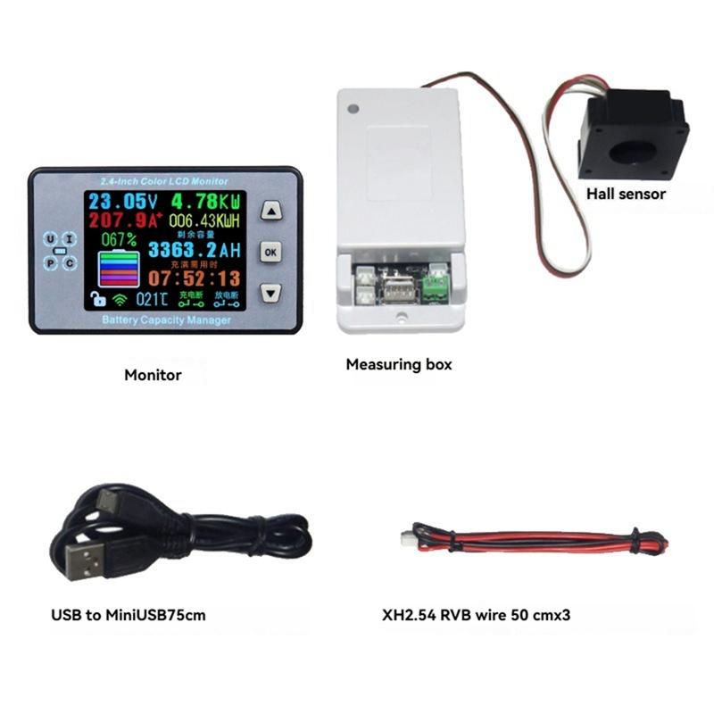 NEU-Kabelloser Bluetooth Coulometer Batteriekapazitätstester Amperemeter Voltmeter Mit 2,4-Zoll-Farbbildschirm Für Elektroauto Wohnmobil