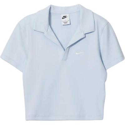 Maglietta Polo Sportiva Ricamata Slim Fit a Maniche Corte da Donna Blu DV7885-423