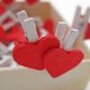 20 mini pinzas de madera con forma de corazón para fotos, decoración de bodas y habitaciones