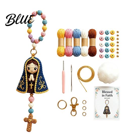 Crochet Backpack Charms Pigeon Kits Handmade Women Keychain Kit DIY Faith Angel Heart Adults Keychain