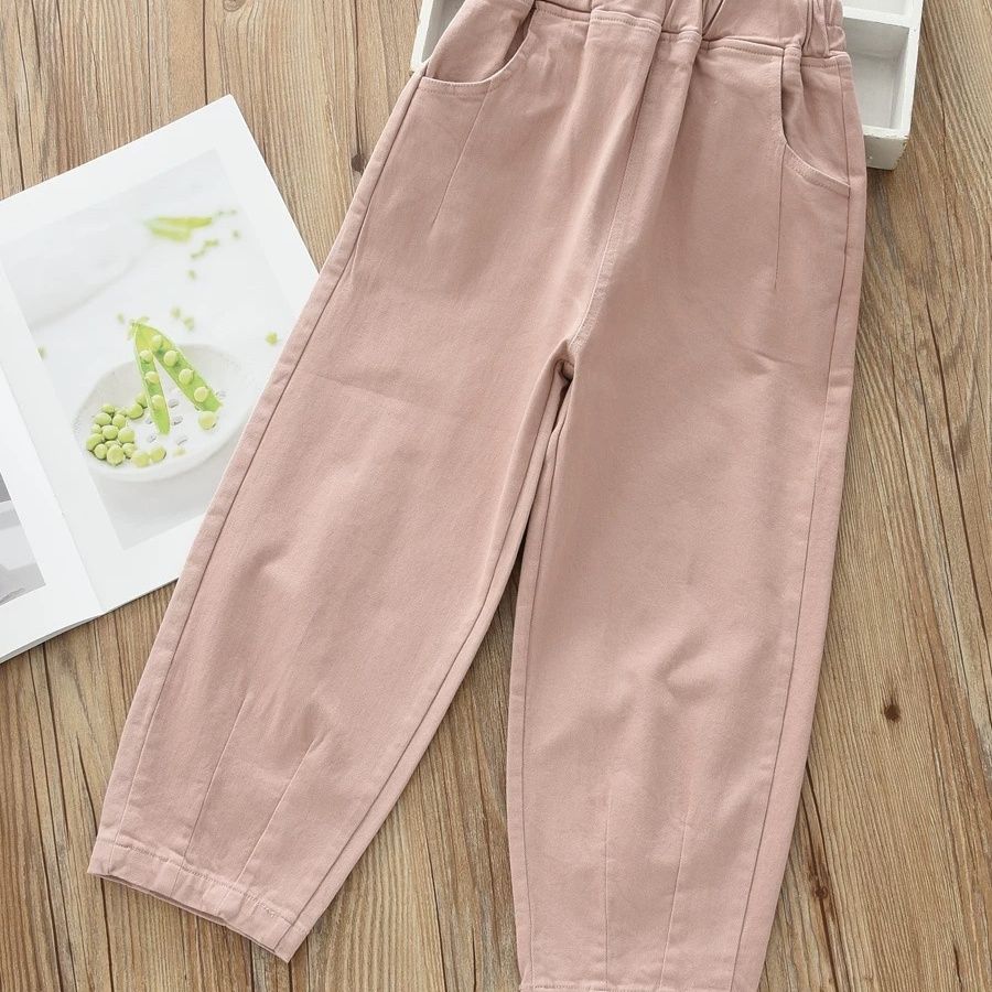 New Style of Children's Clothing for Girls Pure Cotton Casual Pants for Babies Children's Clothing for Middle and Large Age Carrot Pants