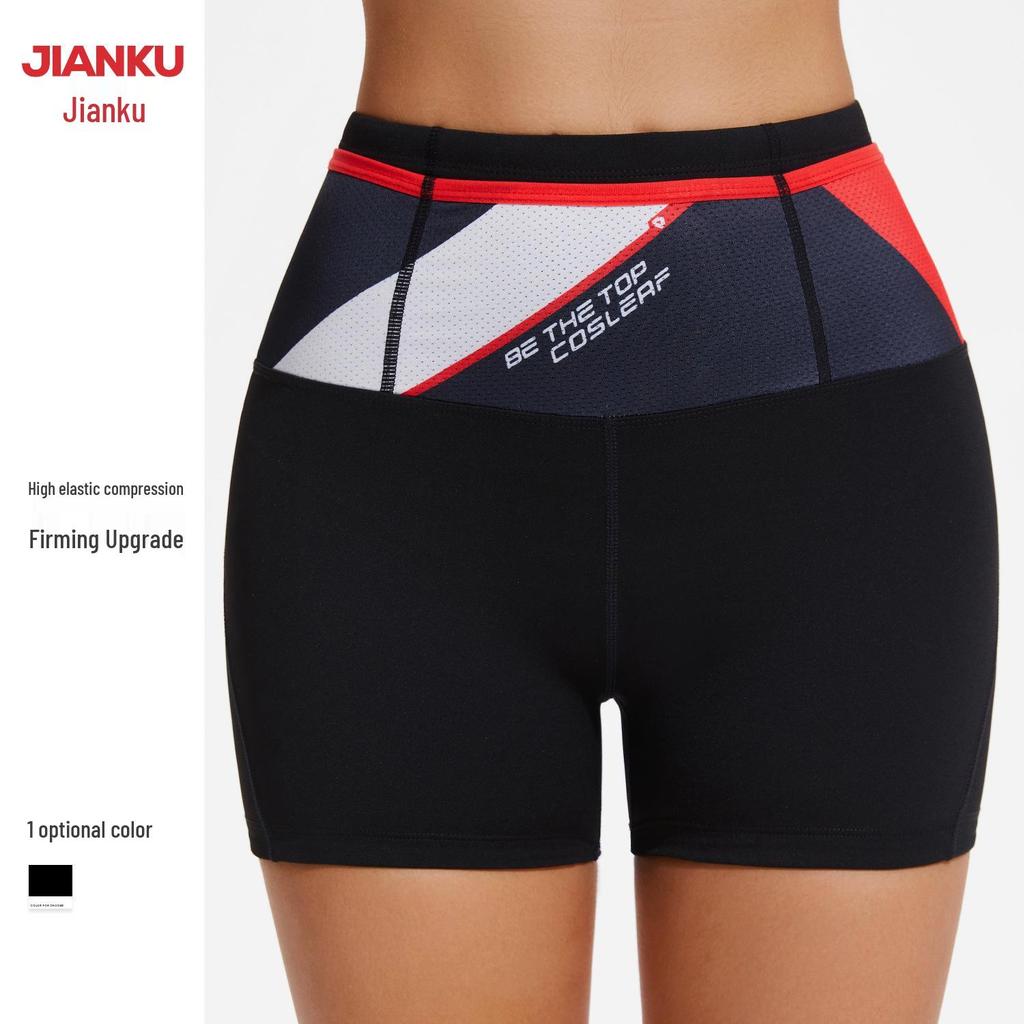 Women's Fashion Printed Compression Running Shorts with Pockets, Quick-Drying, Full Waist Fit.