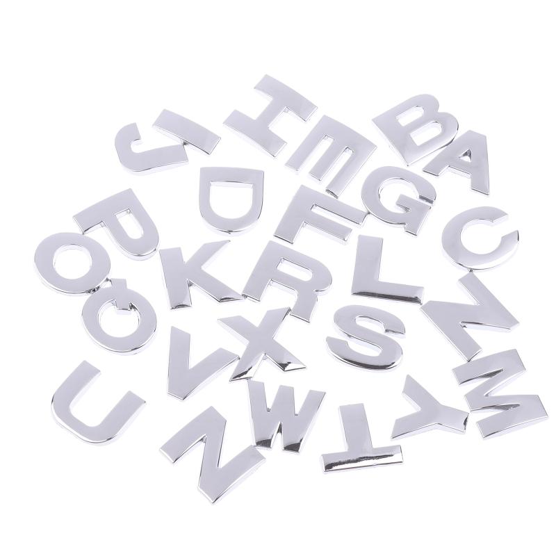 5Pcs 3D Embossed Letter/Number Decal Sticker Made Of High-Quality Metal Chrome Plated For Car/Auto Decoration