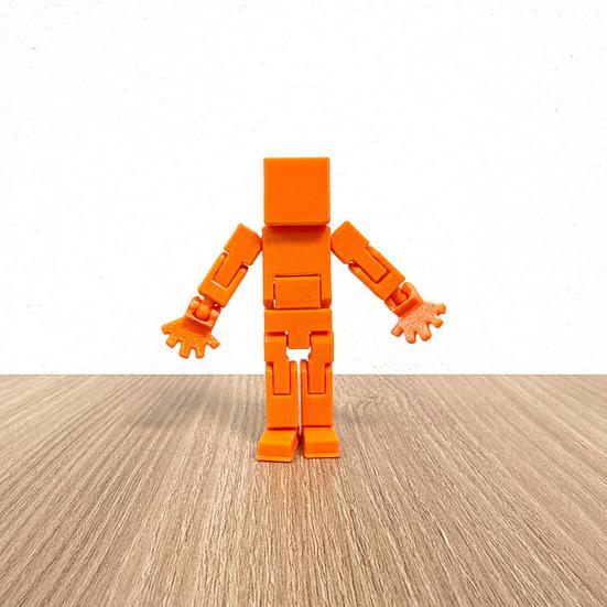 3D Printed Cube Robot Figurine Movable Joints Cube Man Stress Relief Toy Home Office Desktop Decoration Ornament