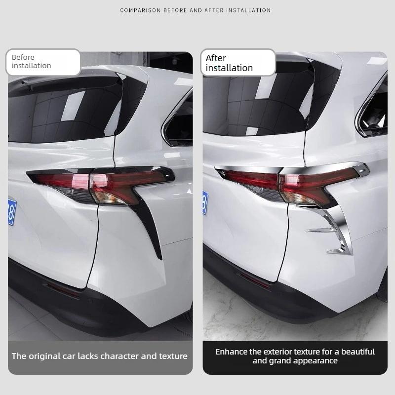 For Toyota Sienna Granvia Tail Light Trim 304 Stainless Steel Anti-Scratch Car Exterior Accessories Anti-Rust Trim Tools