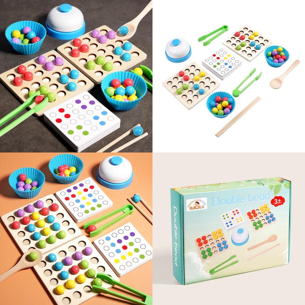 Holzperlen-Sortierspiel für Kinder Feinmotorik und Eltern-Kind-Interaktion