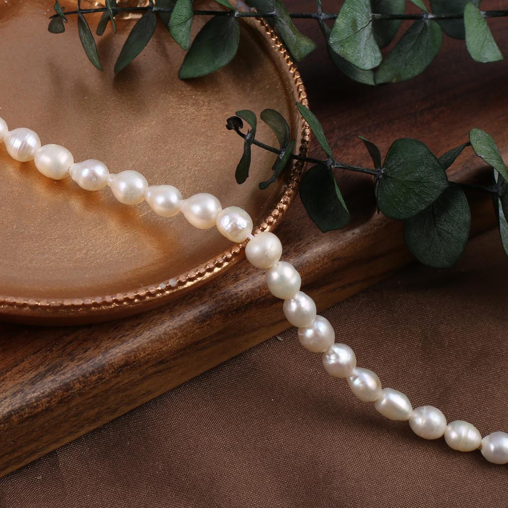1String, Fashion Women's Natural Freshwater Pearls, 6-7 Mm, Nuclear Baroque Pearl Beads for DIY Necklaces, Bracelets Accessories, Jewelry Making 36cm