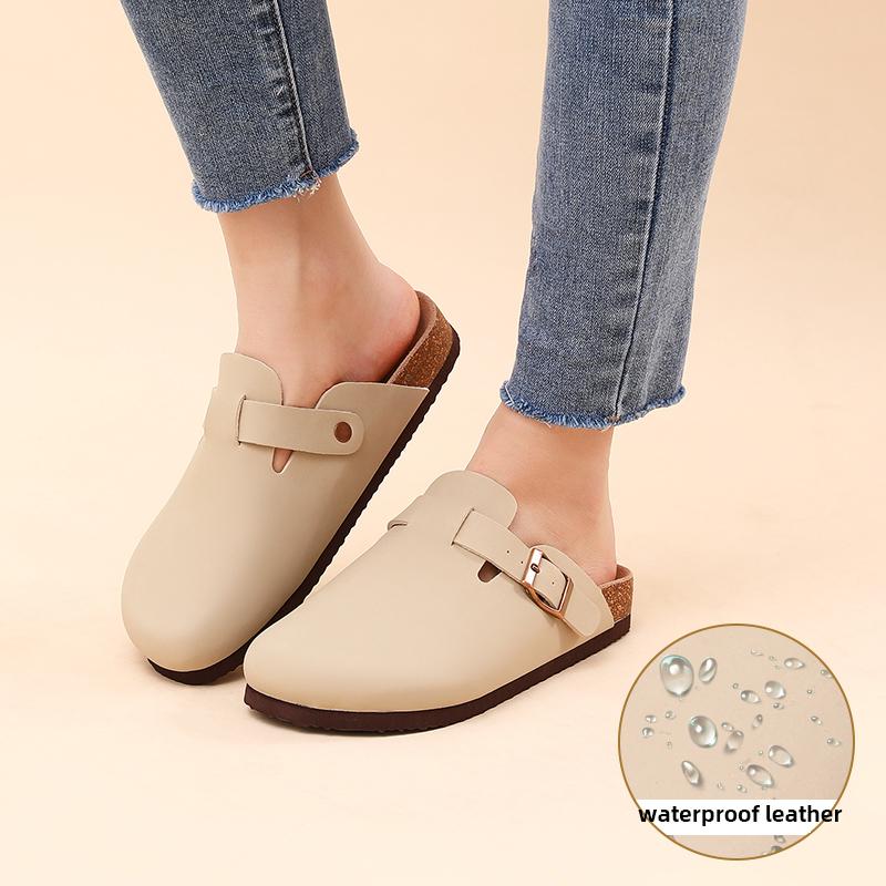 Goosecret Women Suede Clogs Slippers Men Classic Cork Mules Summer Outdoor Soft-Footed Anti-skid Beach Sandals With Arch Support