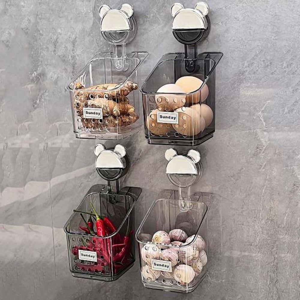 

Plastic Garlic Ginger Onion Storage Basket Wall-Mounted Shower Basket for Home