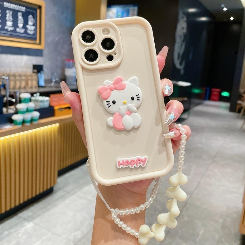 Happy Kitty Cat Applies To Apple 17promax Mobile Phone Case, the New iPhone16 Anti-drop 15 Three-dimensional Creativity