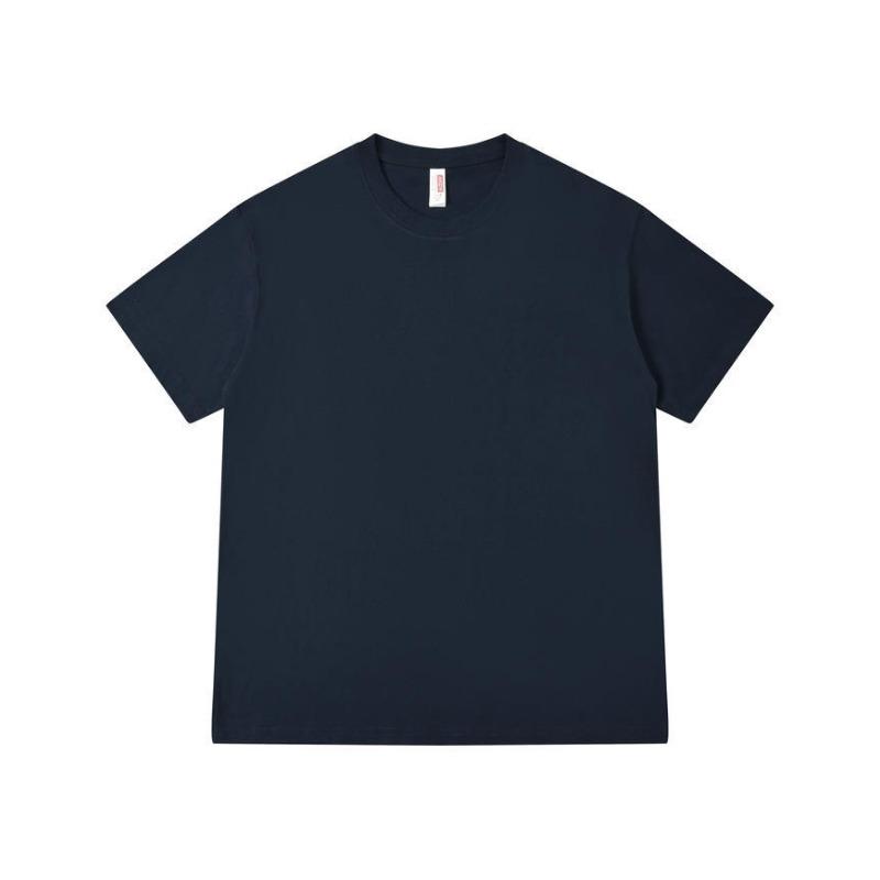 Gram heavy solid color crew neck T-shirt loose men's and women's same group clothes short-sleeved fashion versatile cultural shirt