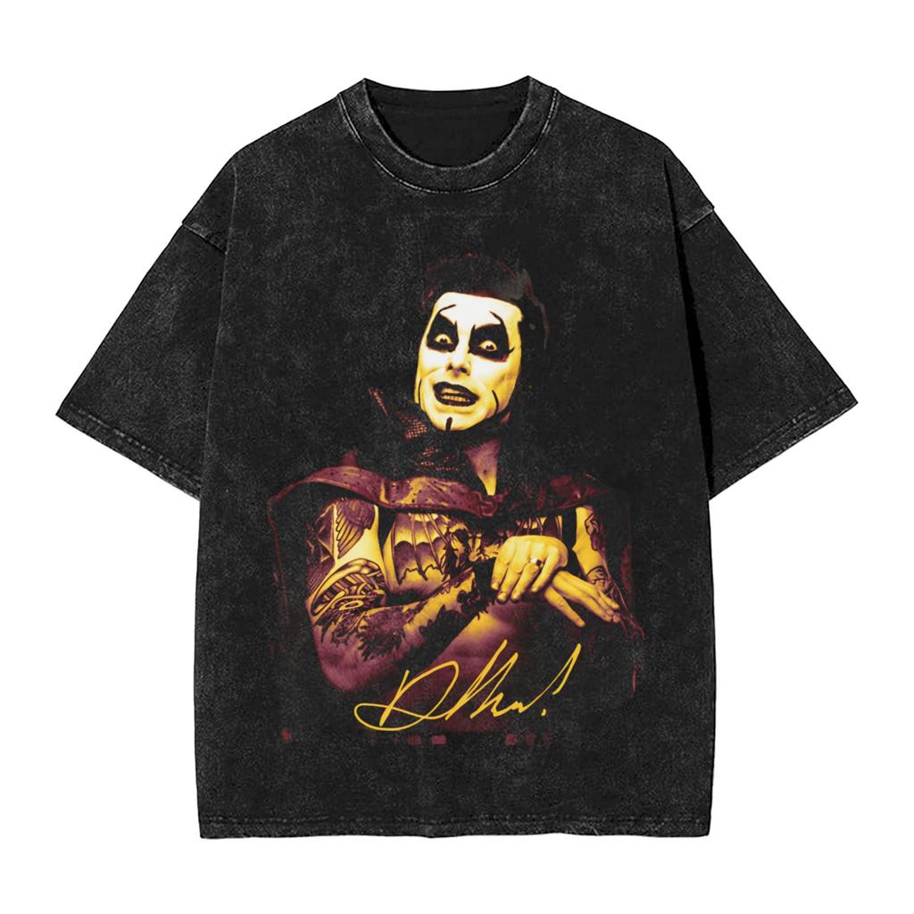 Washed T Shirts Danhausen Curses Meme Horror Hip Hop TShirts Oversize Streetwear Short Sleeve Summer Tops Tees Men Women