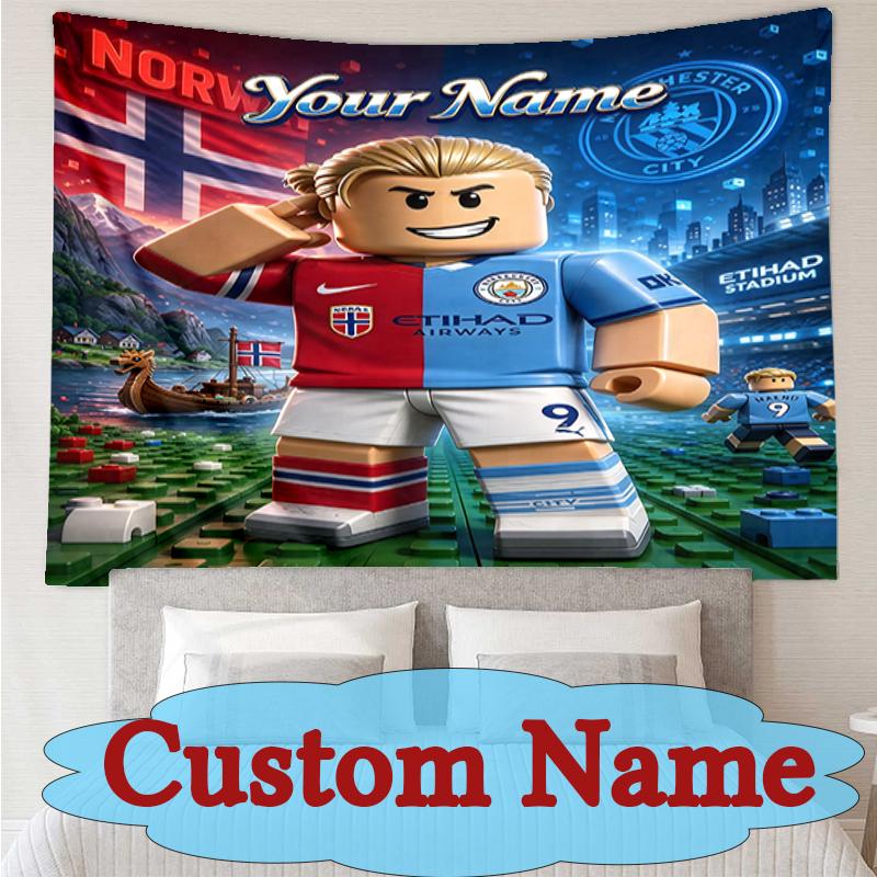 [Custom Name Tapestry]Haaland Tapestry Wall Hanging Tapestry for Living Room Bedroom Decor