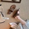 One Character with Outer Wear Cover Toe Herringbone Flat Bottom Toe Cool Slippers Female Summer