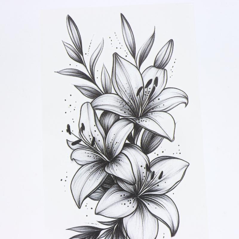 1 Sheet Flower Temporary Tattoo,Lasts To 15 Days Waterproof Semi Permanent Sticker,For Women'S Holiday Parties