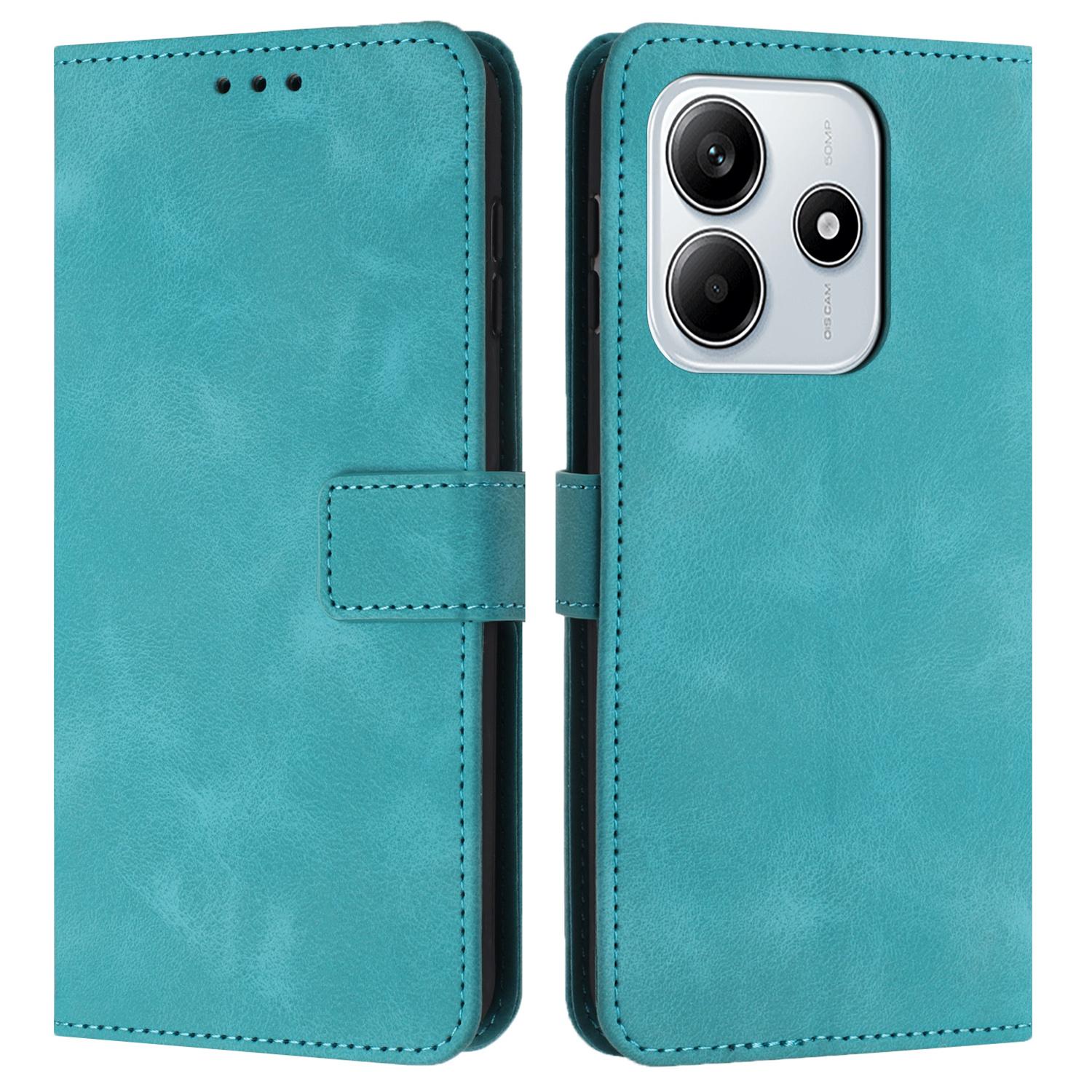 

For Xiaomi Redmi Note 14 5G Leather Case Solid Color Wallet Protective Phone Cover Green