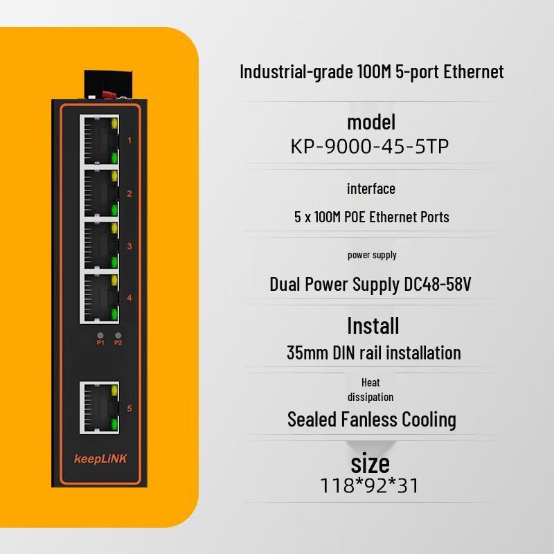 keepLINK KP-9000 Series Non-Managed Industrial PoE Switch