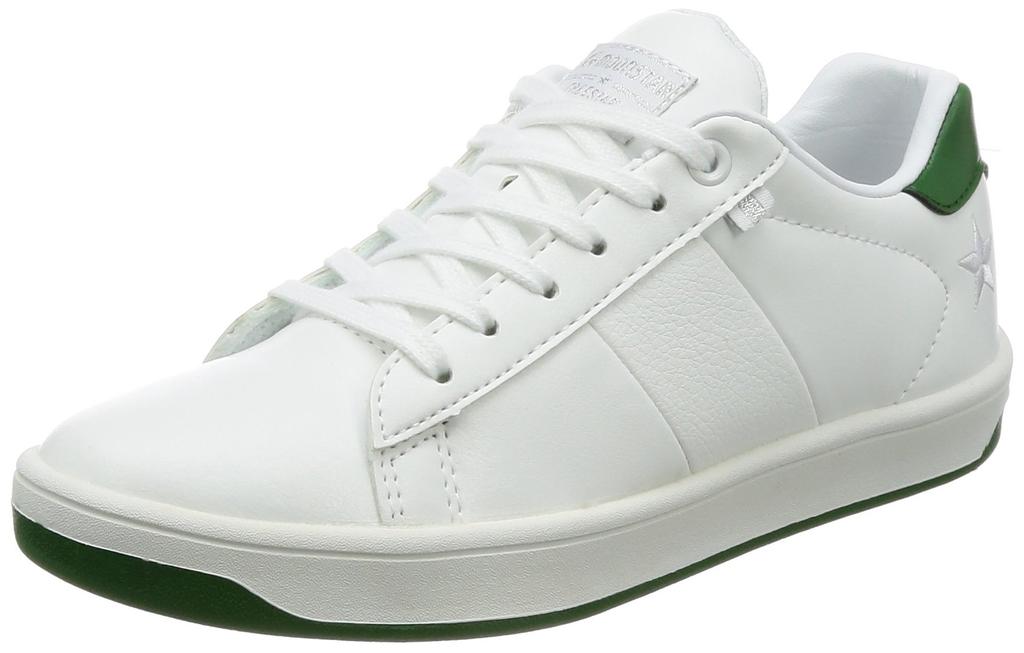 Moonstar FS001 Lightweight Sizes Size 2E Kids' Sneakers, 21-25cm, 0.5cm Adjustable, White/Green, 24.5cm,