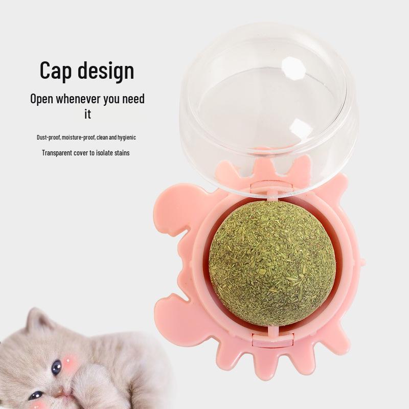 Stick-On Catnip Ball Toy for Self-Play, Teething, and Boredom Relief