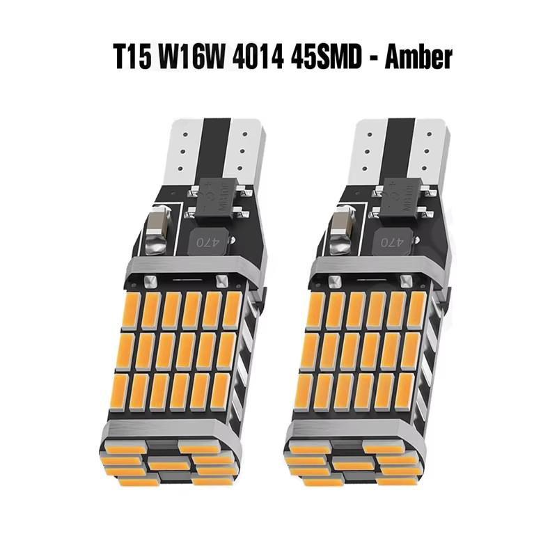 2PCS Superior LED T15 W16W 45 SMD 4014 Car Auto Canbus Reversing Lamps Stop Light Back up Lights Reverse Bulb