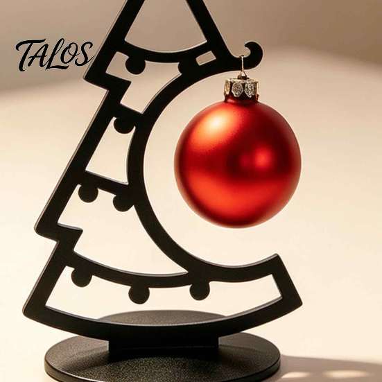 Sturdy Desktop Christmas Tree 3D Printed Ornament, Decorative Hollow Figurine with Window Display Props Stable Base for Home Office Holiday