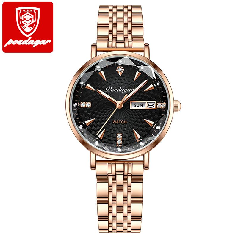 312 High Quality Women's Watch Waterproof Luminous Shock Ladies Watch Stainless Steel Quartz Watch Women Wrist Luxury