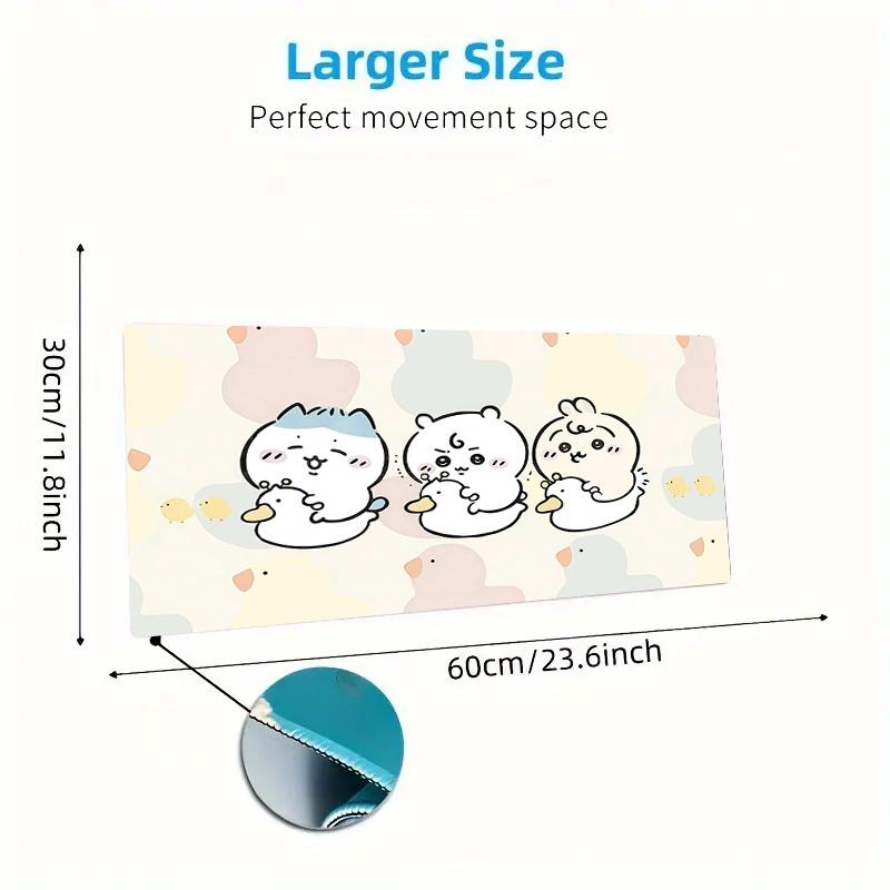 Usagi Print Cushion Non-slip Laptop Tablet Big Mousepad XXL Mat Mini PC Playmat With Lock edge