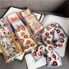 Luxary Brand Design Flower Print Silk Scarf for Women Fashion Hair Headband Foulard Lady Skinny Bag Scarves Neckerchief Tie