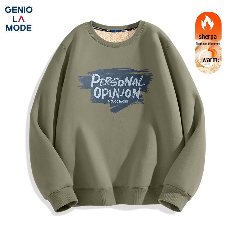 

GENIOLAMODE Men s Heavyweight Fleece-Lined Crewneck Sweatshirt 3XL