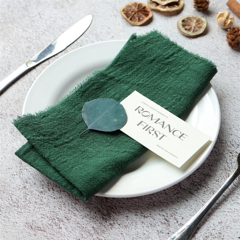 6pcs Cotton Cloth Napkin Washable Table Decoration Vintage Gauze Table Towel  Banquet