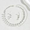 3PC Women's Fashion Trend Copper Claw Chain Series Zircon Necklace Earrings Zircon Set Wedding Banquet Party Holiday Gift