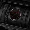Watch Men'S Fashion Quartz Watch Ultra-Thin Watch Watch Belt Bracelet Set Men'S Watch