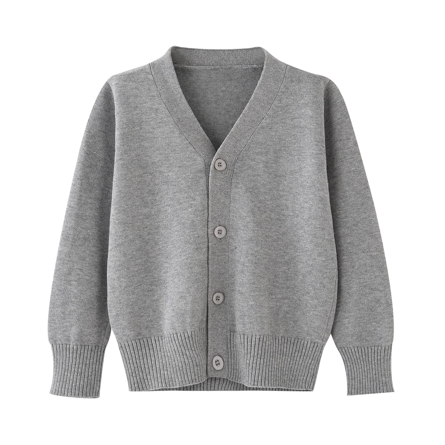 

Детский вязаный хлопковый кардиган с длинным рукавом для школы, простой школьный свитер с V-образным вырезом для мальчиков, пальто, размер L, размер 140, Chéris