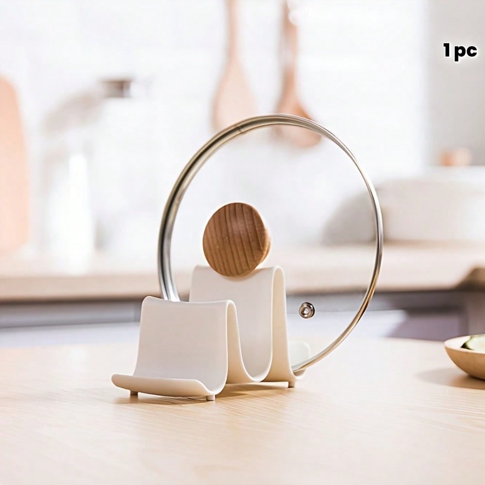 1pc Multi-Purpose Kitchen Organizer - Countertop Lid, Spatula & Cutting Board Holder With Drainage, Lid Rack, Household