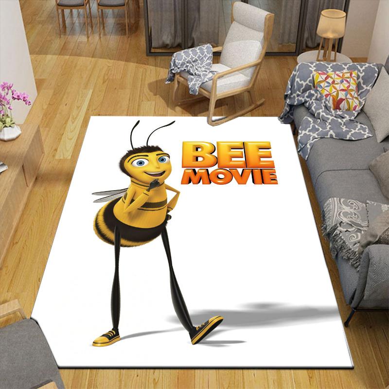 Bee Movie Home Sofa Decoration for Living Room & Bedroom, Non‑Slip Play Flannel Floor Mat for Game Room