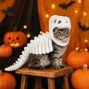 NEW Dinosaur Skeleton Glow in Dark Cat Costume, 25-120cm Dog Hood Outfit Pet Clothes for Halloween Cosplay with/without Glowing