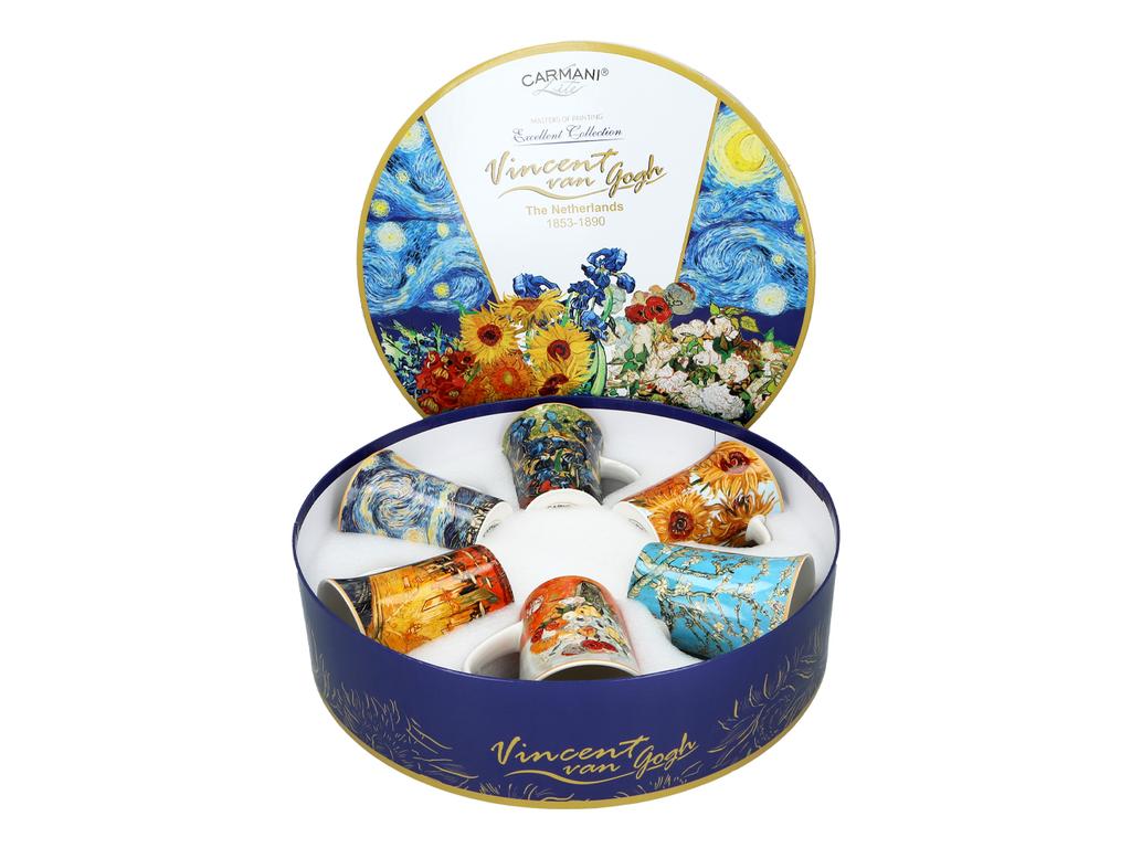 Set van 6 Bekers in Doos Van Gogh Complete Set voor Koffie Thee Cadeau 12St