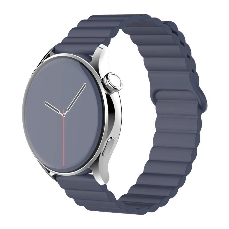 20mm 22mm Magnetic Loop band For Samsung Galaxy watch 6/5 pro/4/Classic/active 2 Silicone link bracelet huawei GT 2-2e 3-4 strap