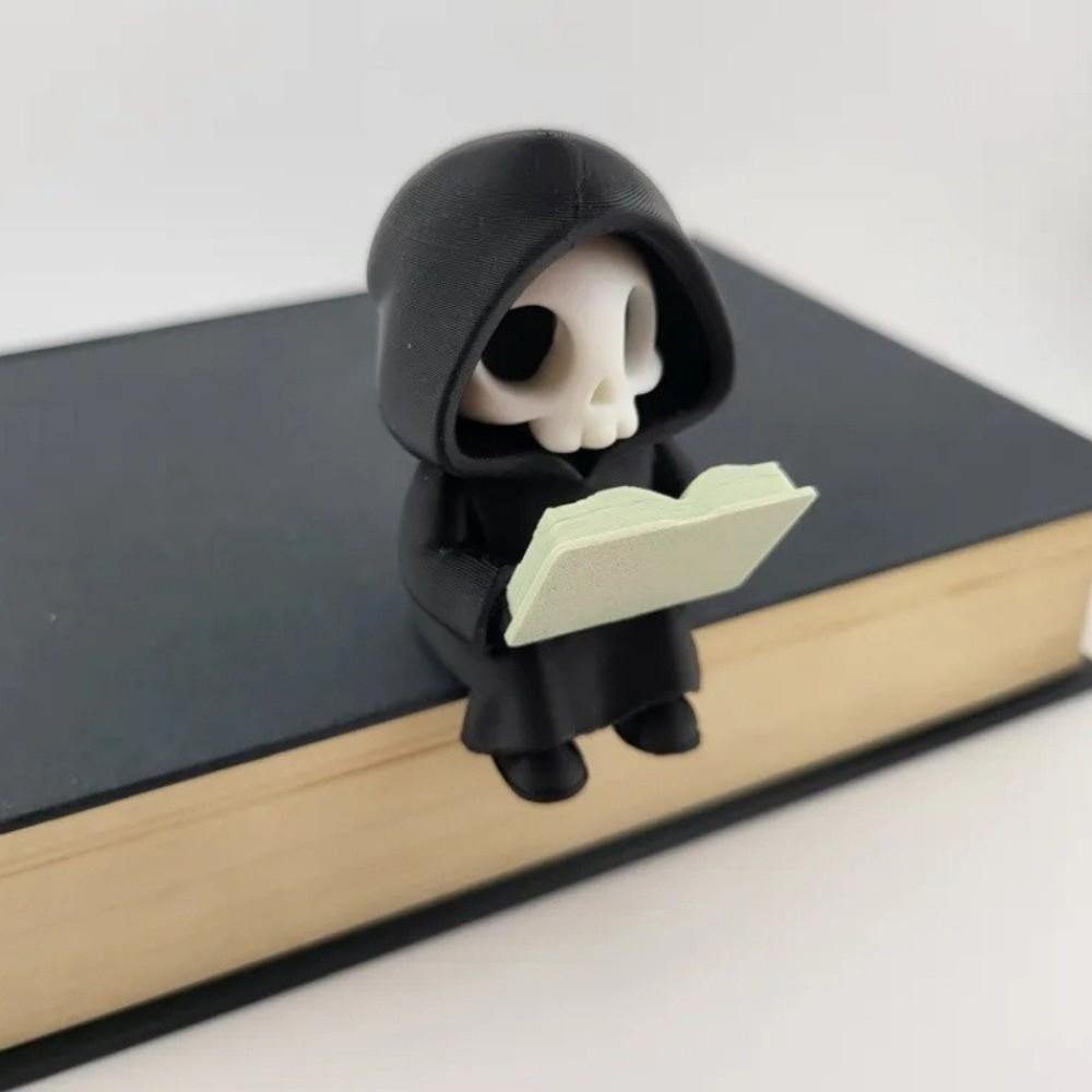 Creative Gothic Decoration Cartoon Reading Pose Ghost Statues Creative Cute Ghost Ornaments  Gifts