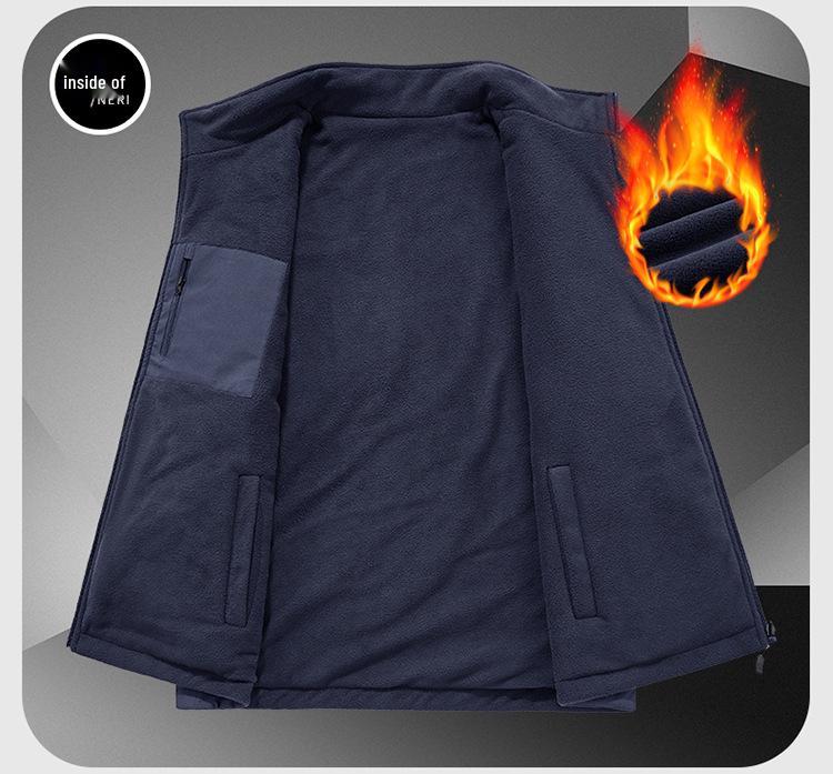 Men's Double-Sided Plush Winter Vest - 2024 Collection, Sleeveless Outerwear, Casual & Warm (Model 8822A)