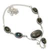 Labradoriet Edelsteen Handgemaakte 925 Sterling Zilveren Sieraden Ketting 18"