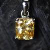 Synthetischer Champagner Moissanit 14 Karat 925 Sterling Silber Smaragd Anhänger Für Geschenk