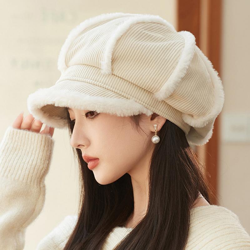 

Зимняя теплая вельветовая восьмиугольная шляпа берет кепка художника газетная кепка женская ретро однотонная вельветовая бархатная кепка газетчика