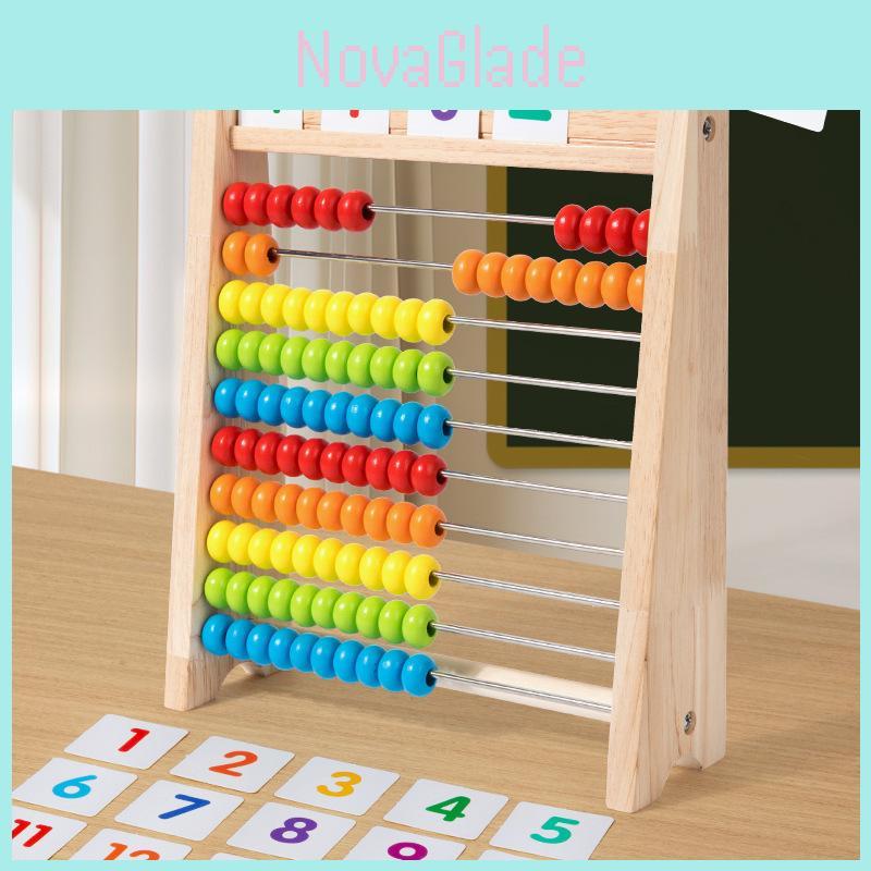 Wooden Early Education Counting Frame With Cards And Abacus For Preschool Learning