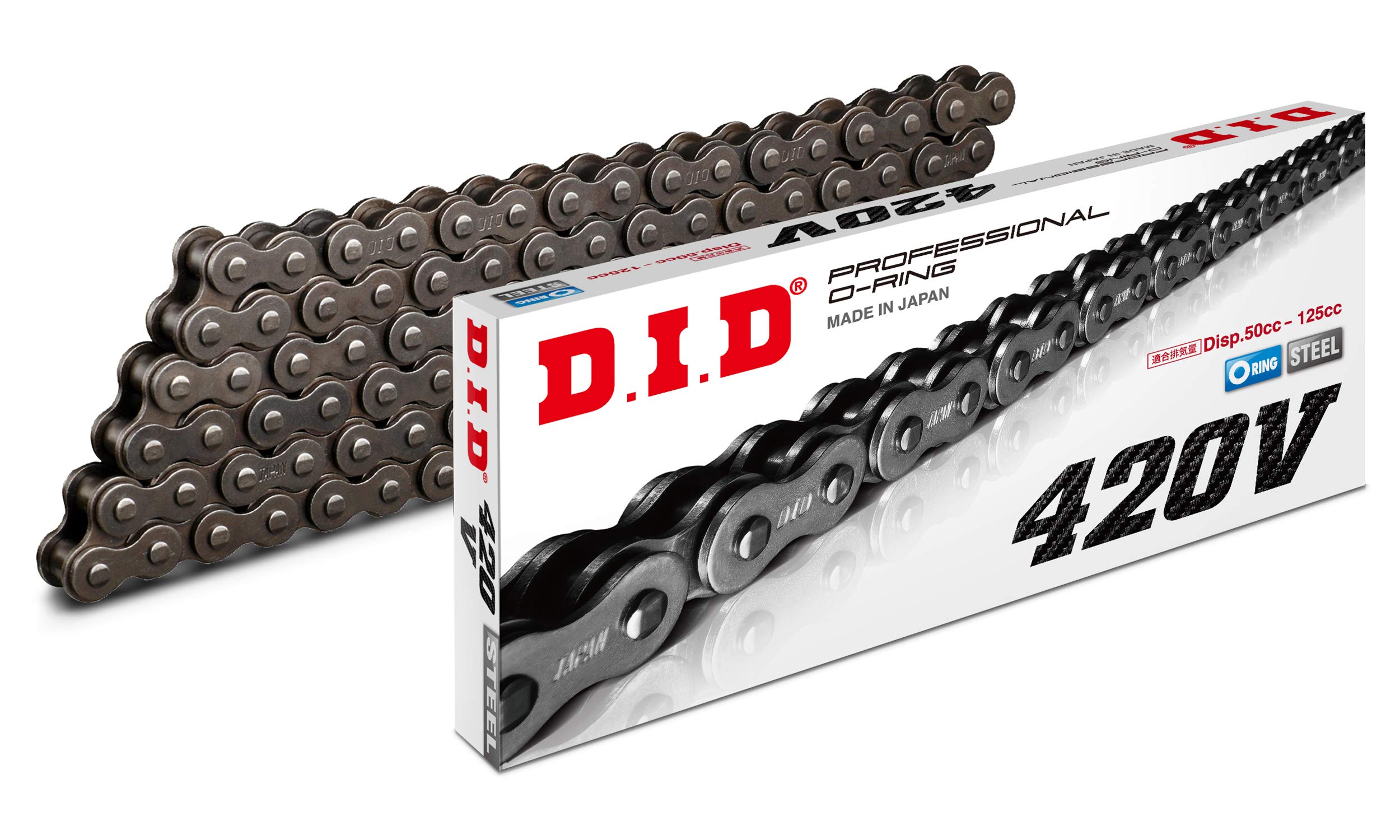 Motorcycle Chain with Clip for Motorcycles D.I.D (Daido Kogyo) Joint, 420V-100RB, Steel, O-ring, Two-Wheeler